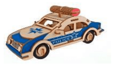Rompecabeza 3D en Madera Carro Policía