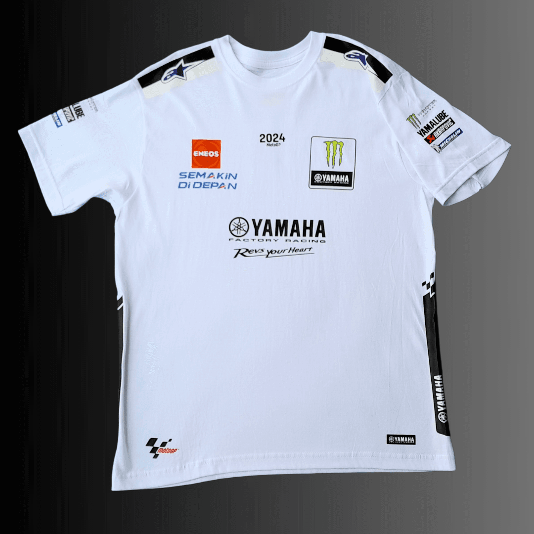 camiseta yamaha blanco - negro motogp