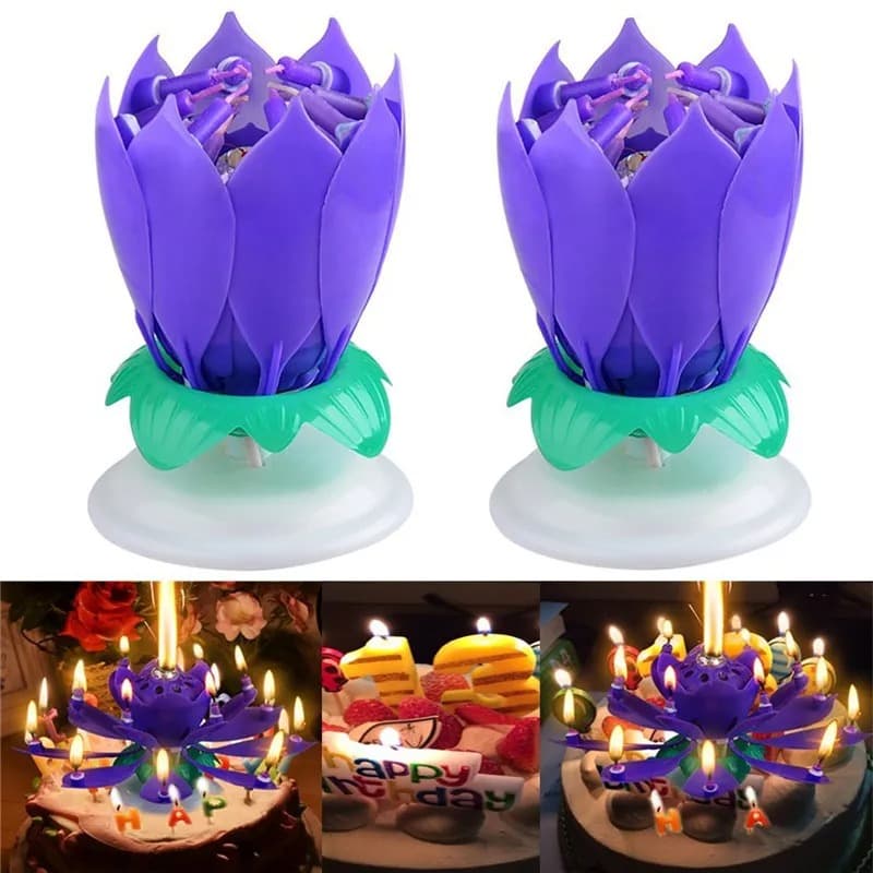 Vela Mágica Musical De Cumpleaños Flor