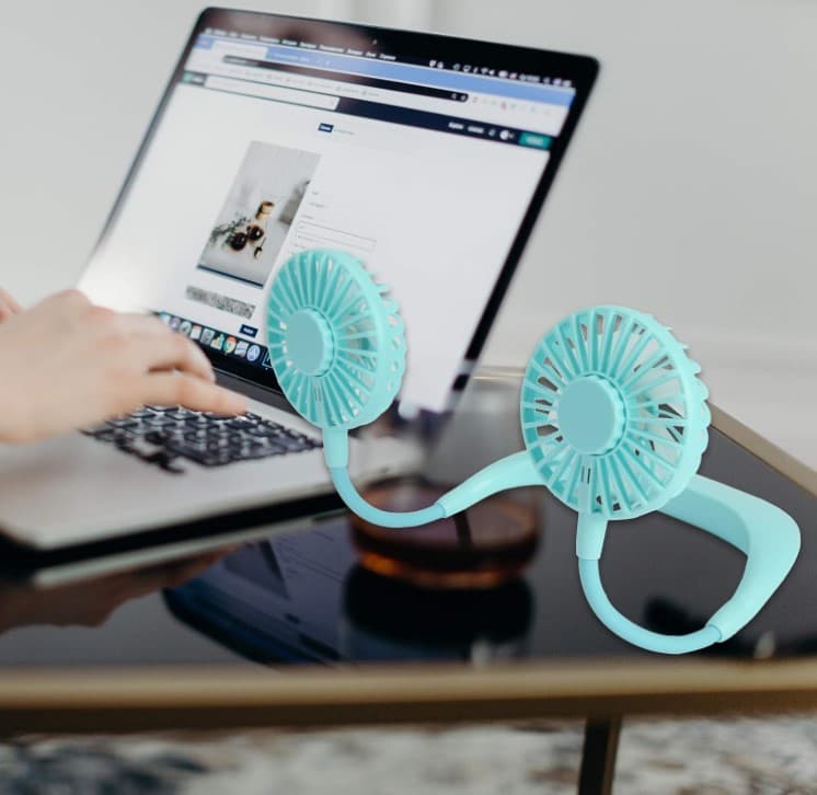Mini ventilador de cuello colgante de 3