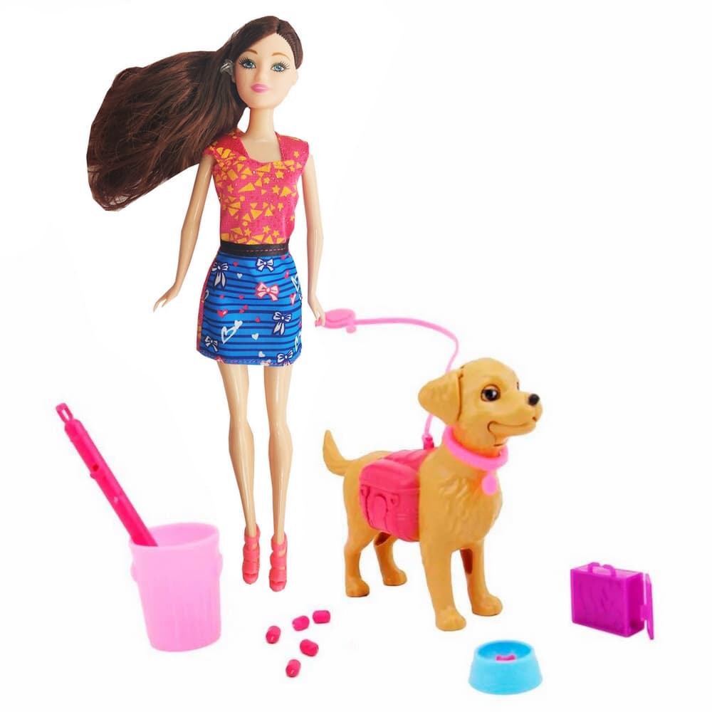 Muñeca Moda Con Mascota Perro Accesorios