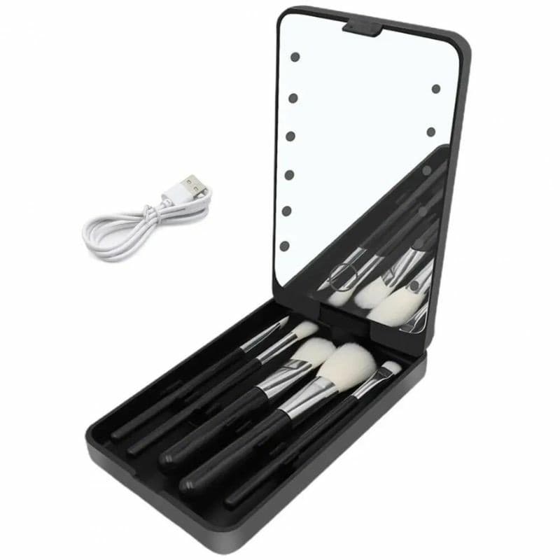 Espejo Luz Led Y Brochas