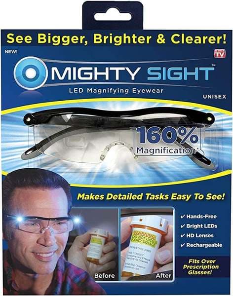 Lupa tipo Gafas mighty con luz led