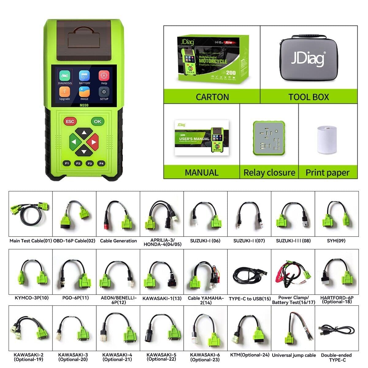 Scanner multimarca para Motos Jdiag M200