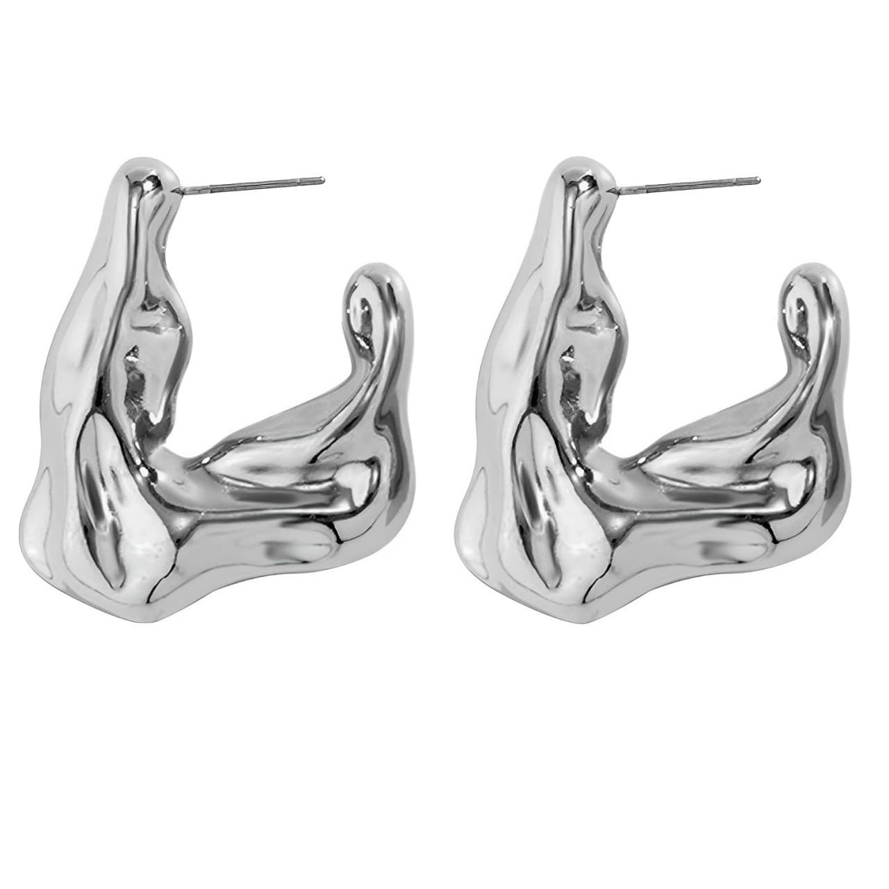 Aretes Asimétricos Semi Cuadrado Moda