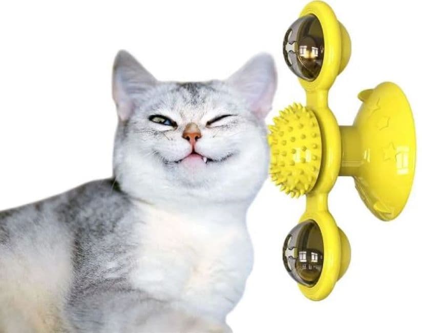 JUGUETE PARA GATOS GIRATORIO CON LUZ