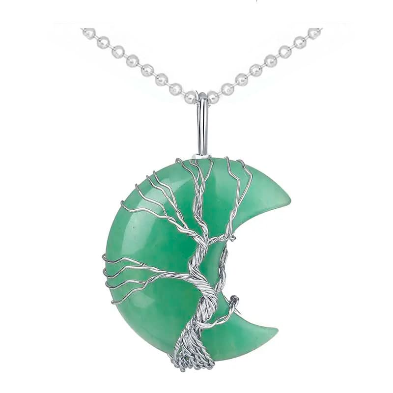 Collar Cuarzo Piedra Jade Arbol De vida