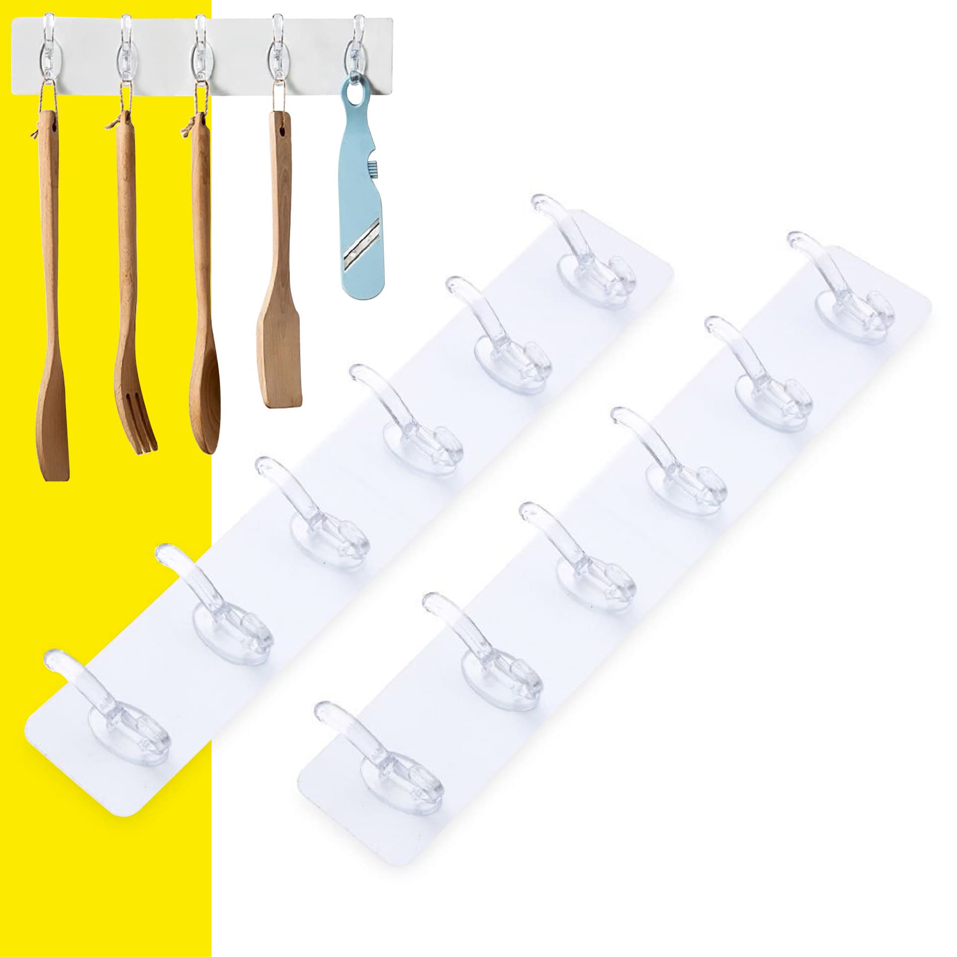 Set X2 Percheros Adhesivos 6 Ganchos