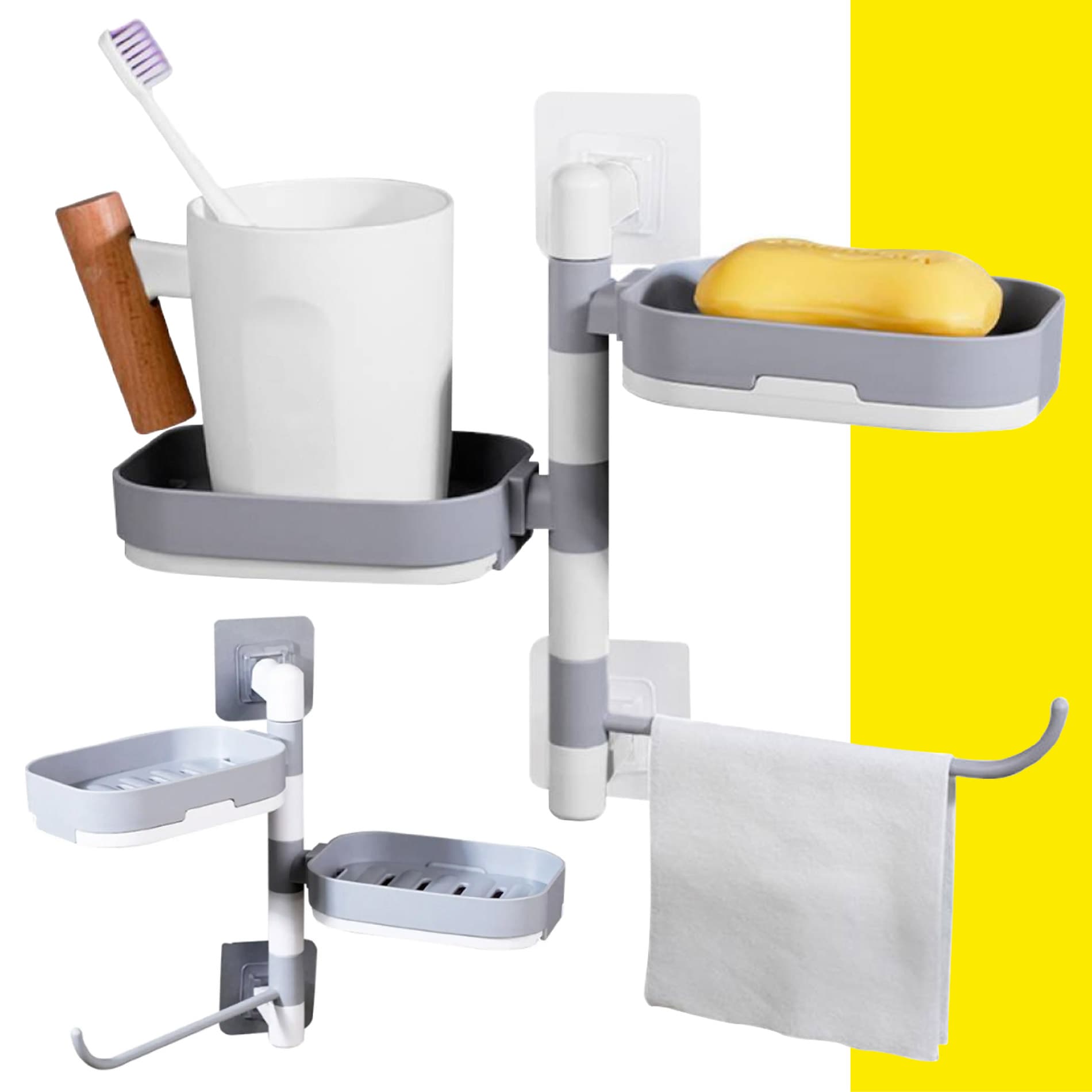 Jabonera Baño 2 Niveles Toallero Girator