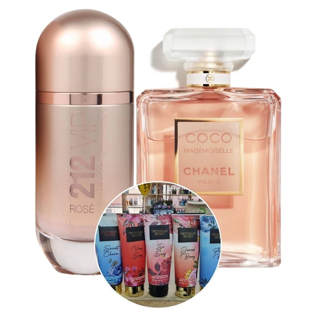 Kit 1perfumes x2 + victoria secret 200ml