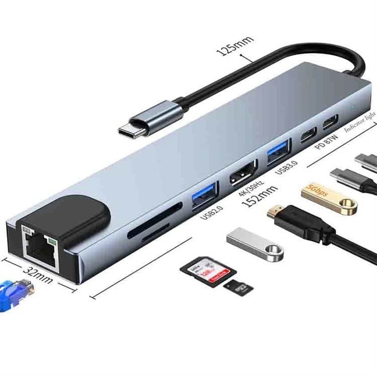 Convertidor tipo C  8 en 1
