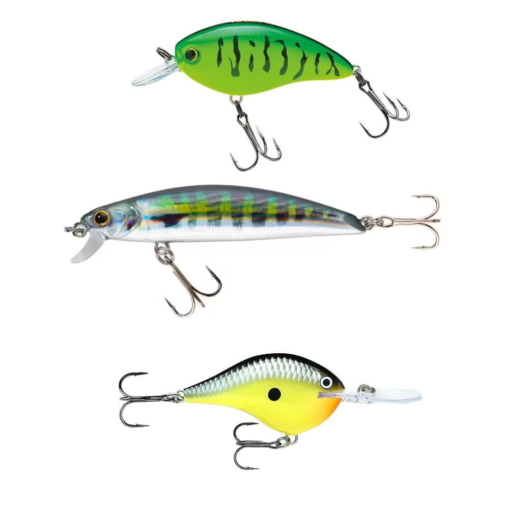 3 Señuelos Duros De Pesca Con Anzuelo