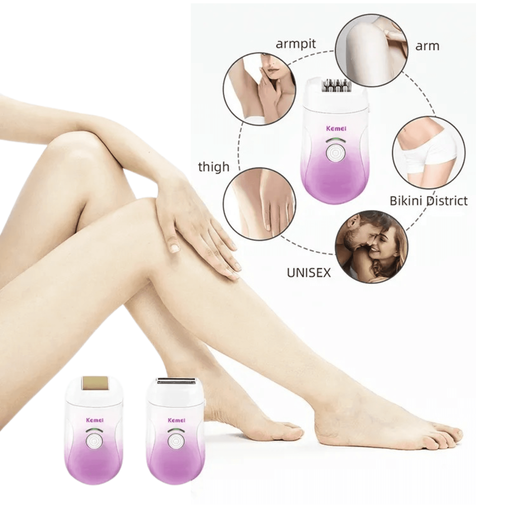 DEPILADORA DE BIKINI RECARGABLE - KEMEI