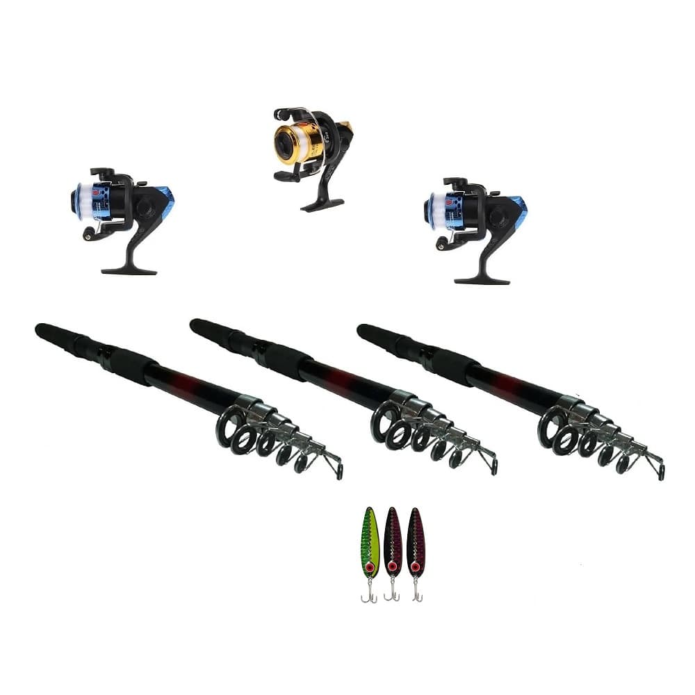 3x Combos Caña Pescar 2.10mts Cuchara