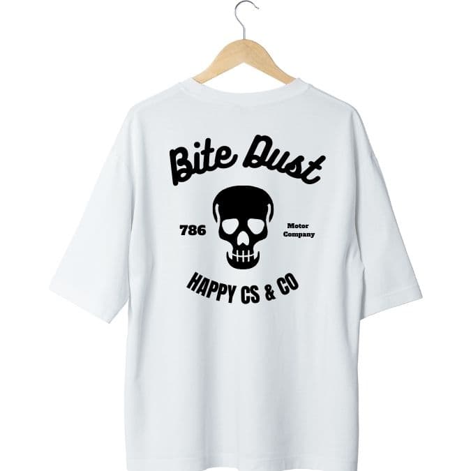 Bite dust white oversize