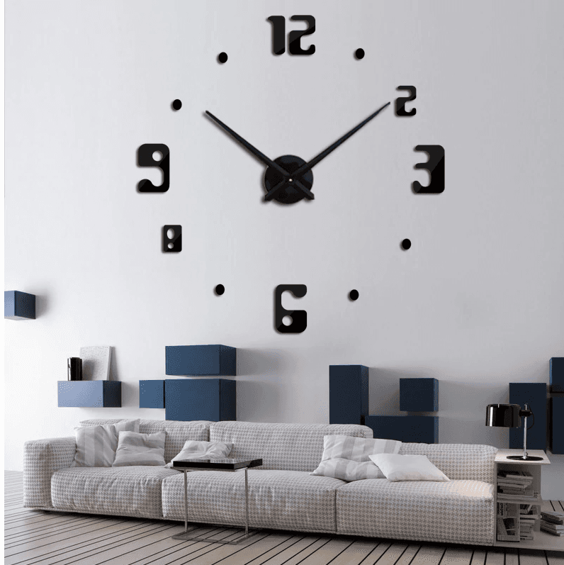 Reloj de pared 3D de 60cm Negro