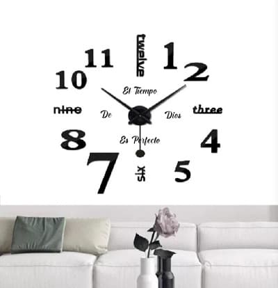 RELOJ 3D 100X100CM PENDULO+FRASE VINILO