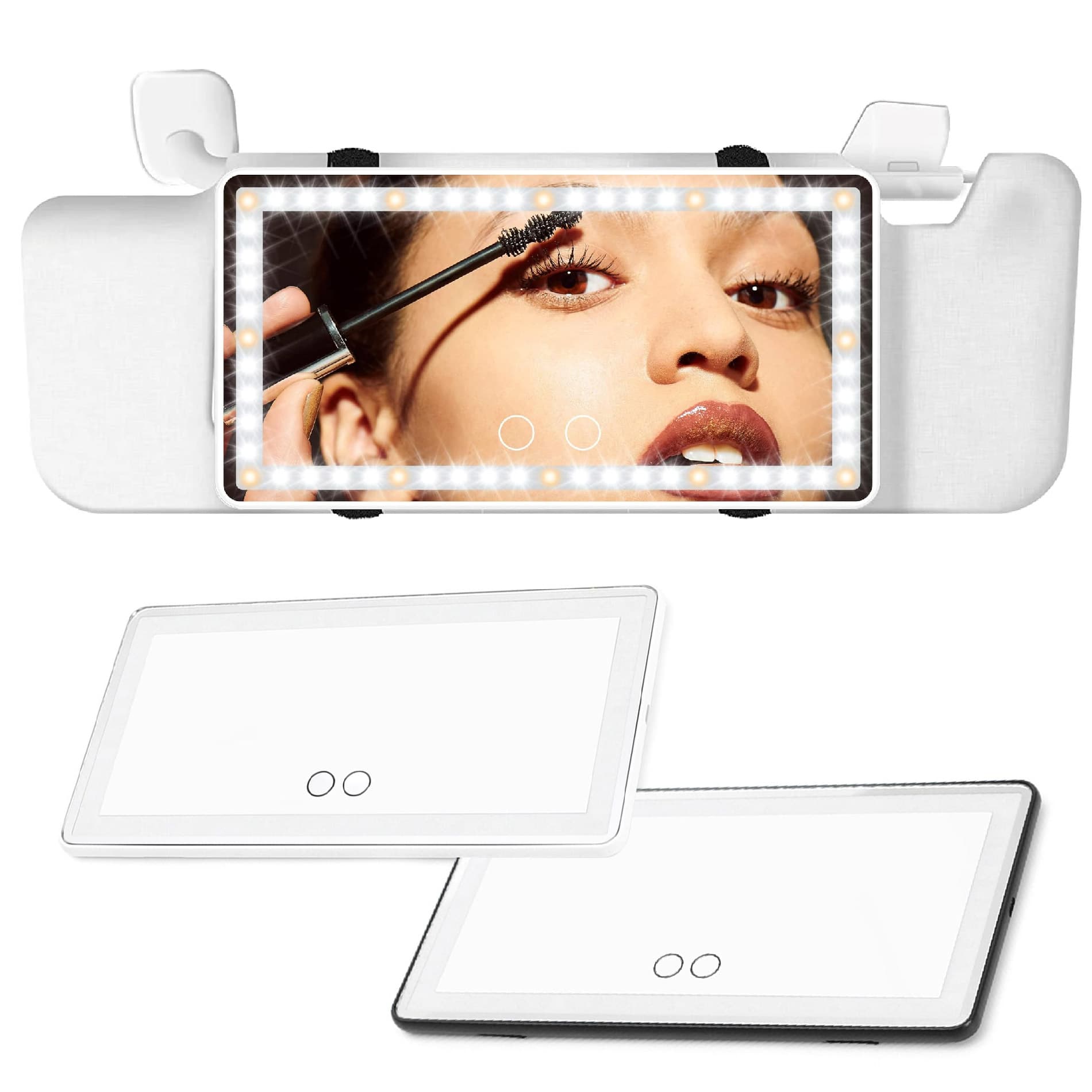 Espejo Para Carro De Maquillaje Luz Led