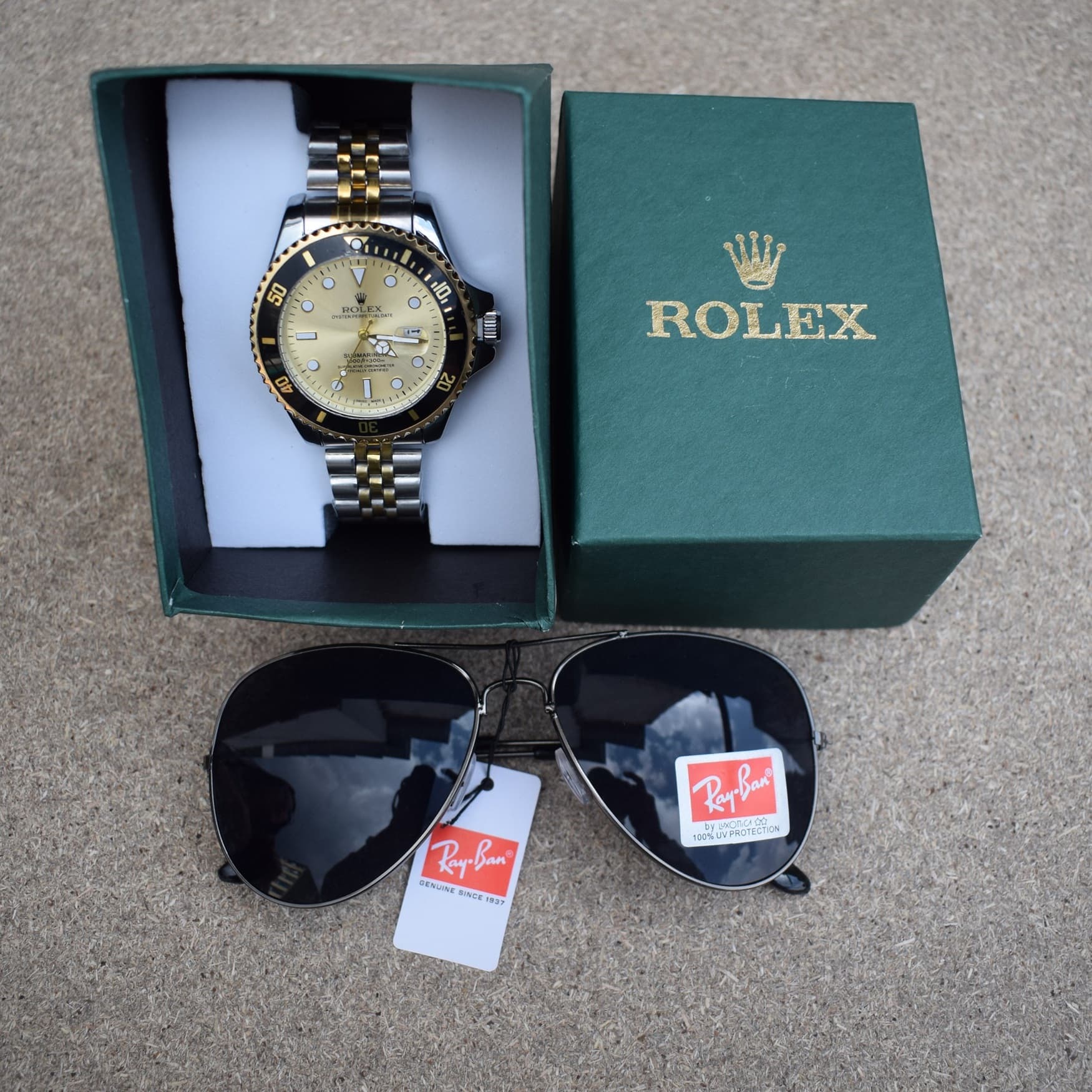 Rolex Submarine  + Gafas Rayban + Caja