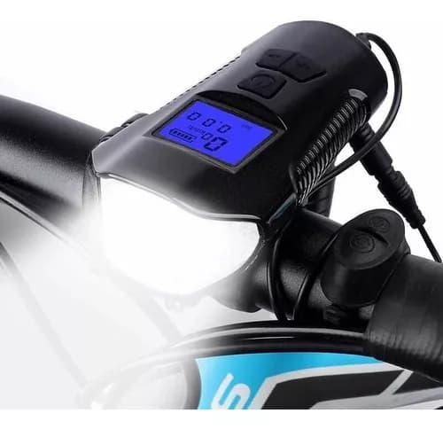 Luz de bici recargable con velocimetro