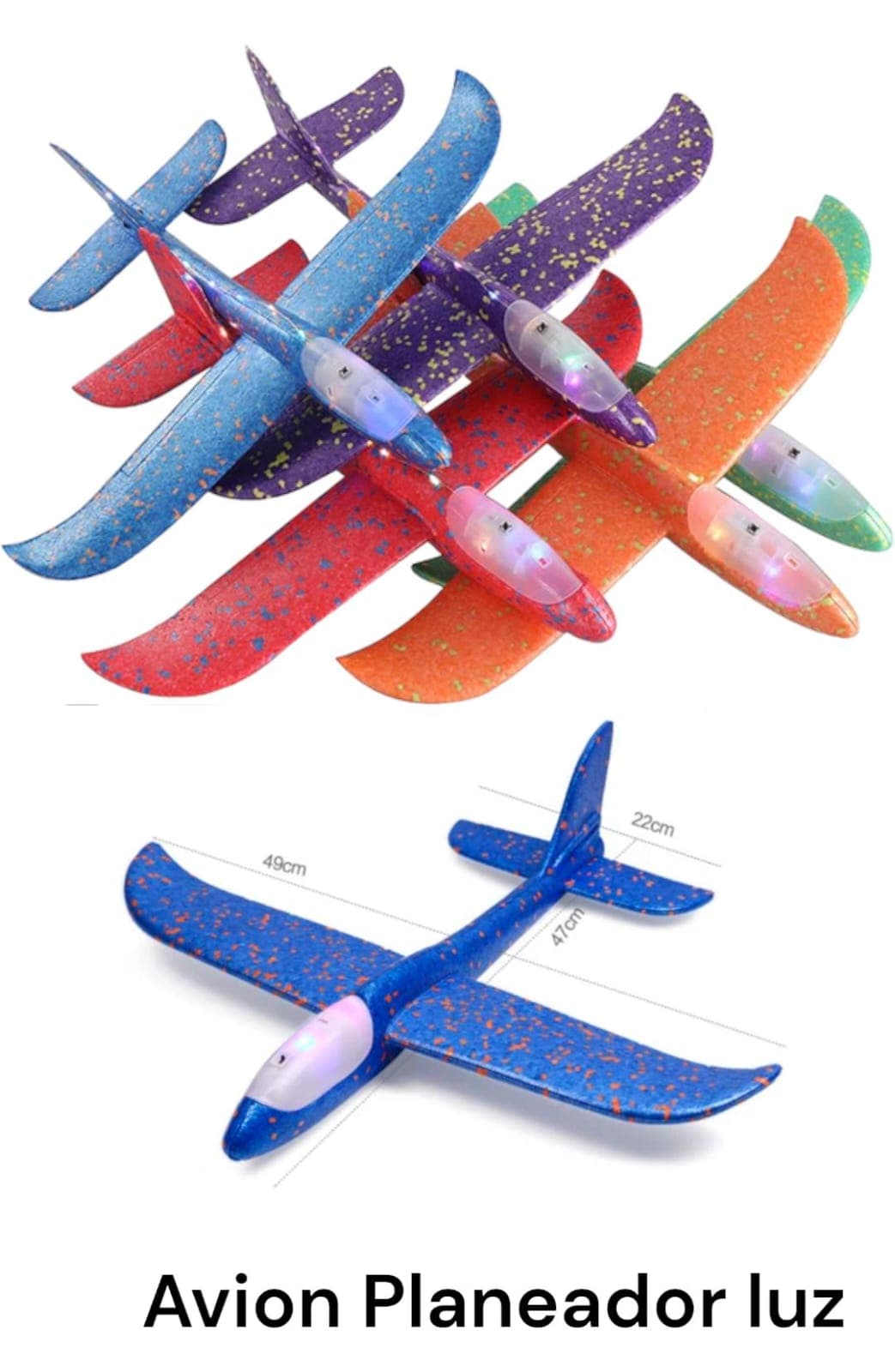 AVION PLANEADOR CON LUCES LED