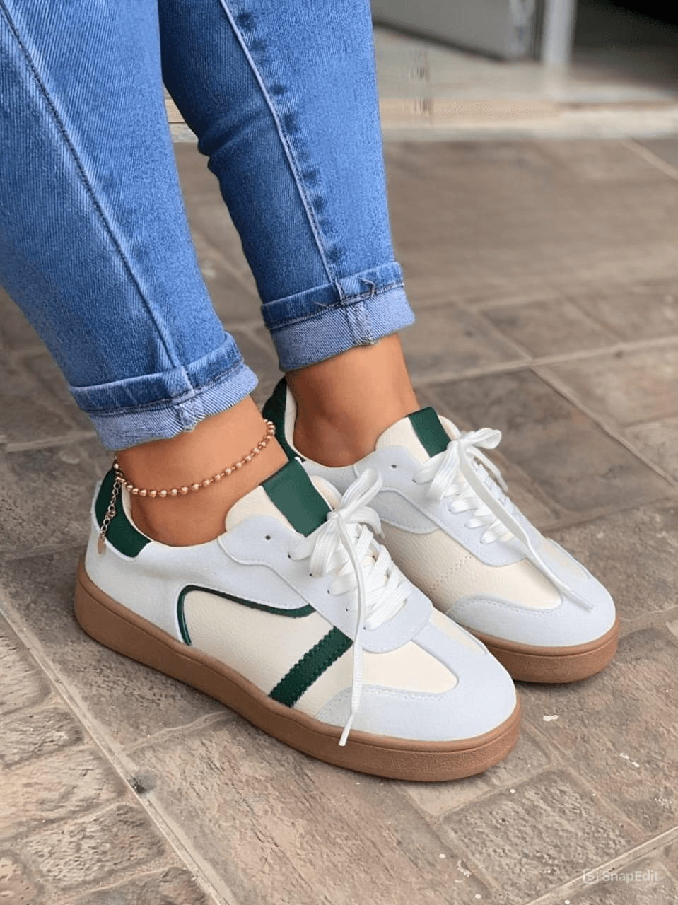Tenis de mujer Julieta Beige Verde