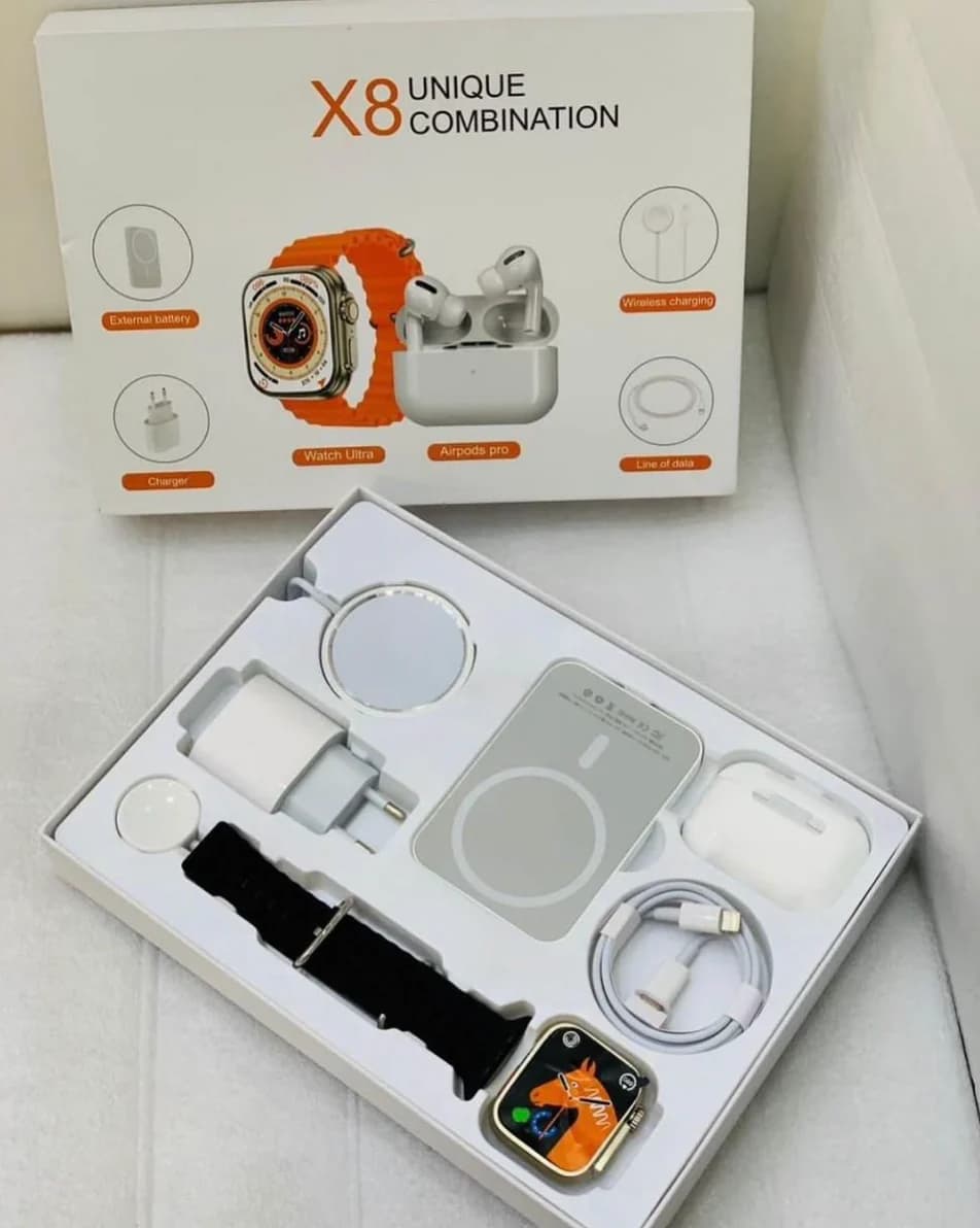 RELOJ X8 EN COMBO + 2 MANILLAS