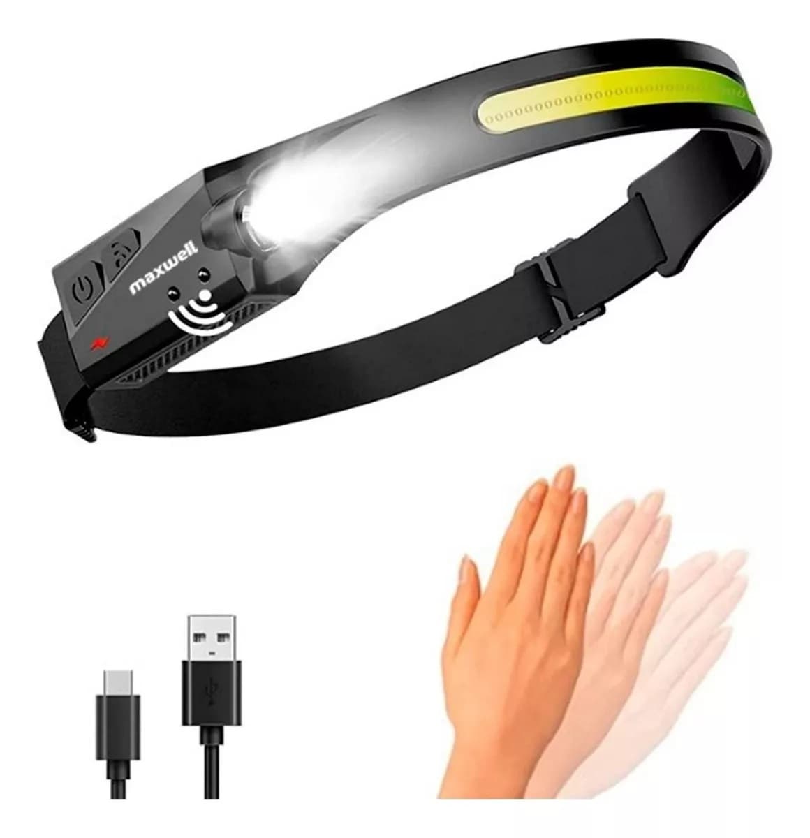 Linterna Frontal Luz Led Camping De Cabe