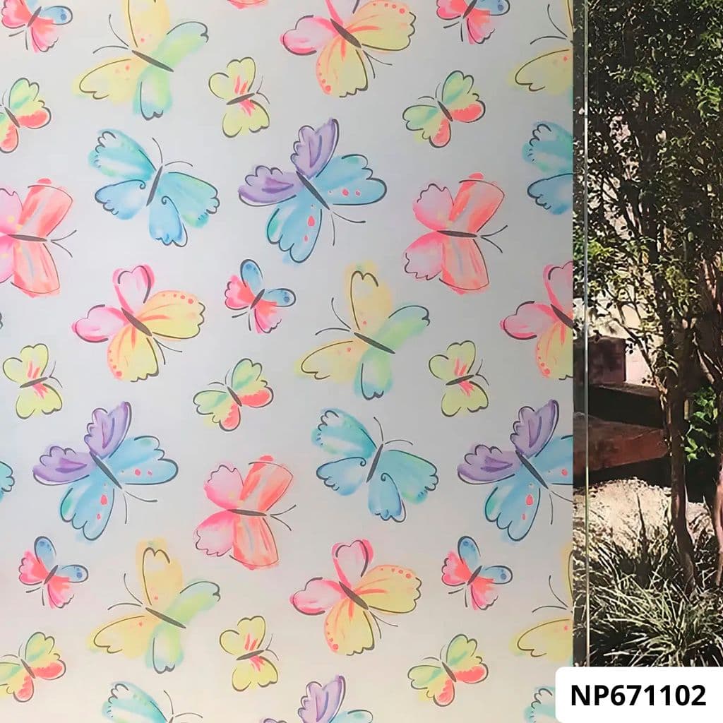 Vinilo Estilo Vitral Mariposas NP671102