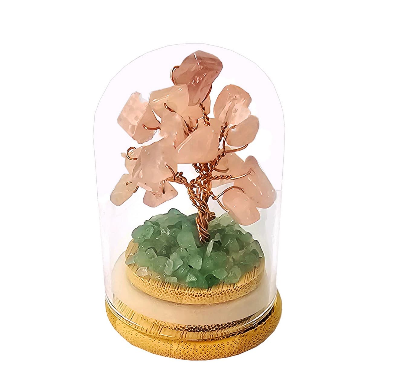 Árbol Cuarzo Rosa Amor Encapsulado Energ