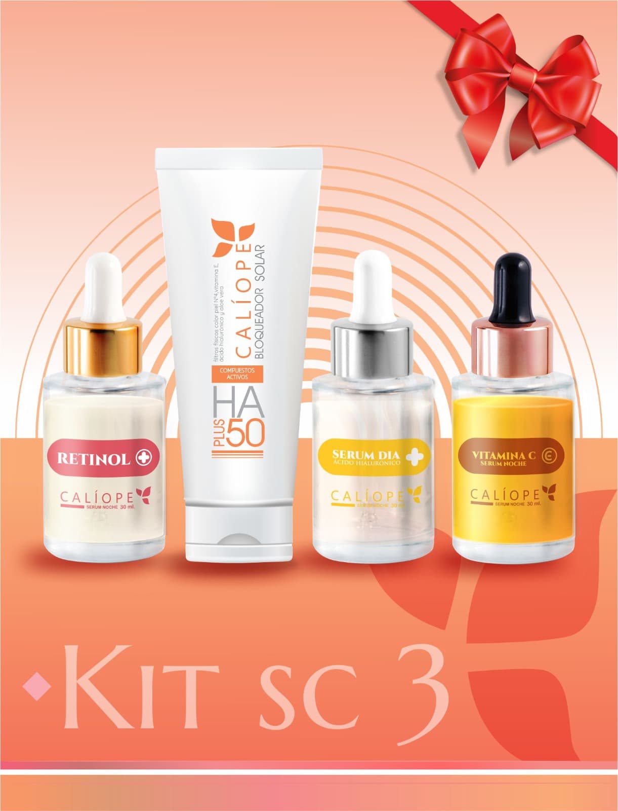 kit 3 crema + día + noche + retinol