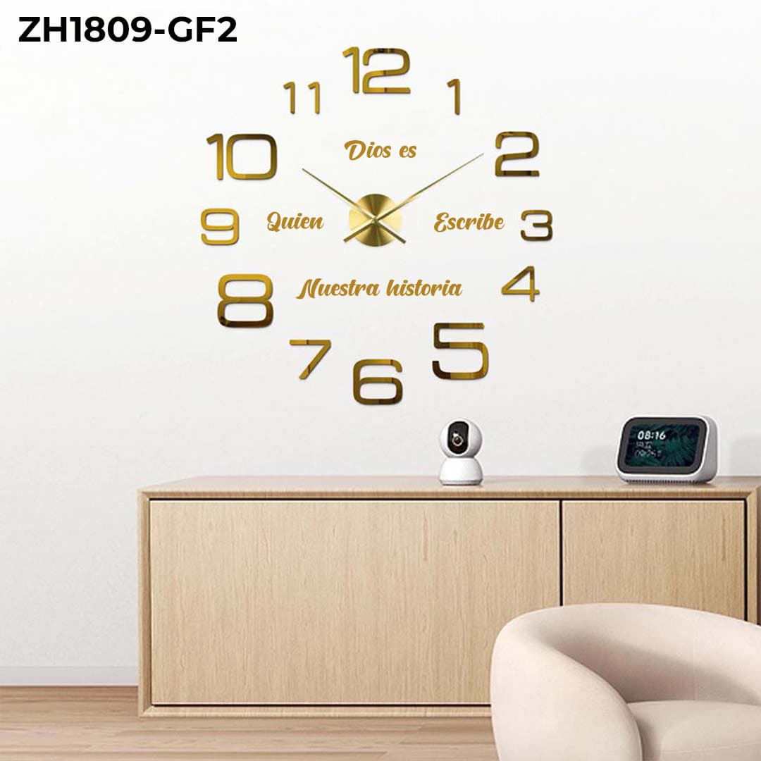 RP-ZH1809-F2 RELOJ ADHESIVO+FRASE HISTOR