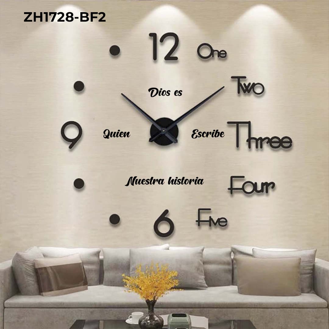 RP-ZH1728-F2 RELOJ ADHESIVO+FRASE HISTOR