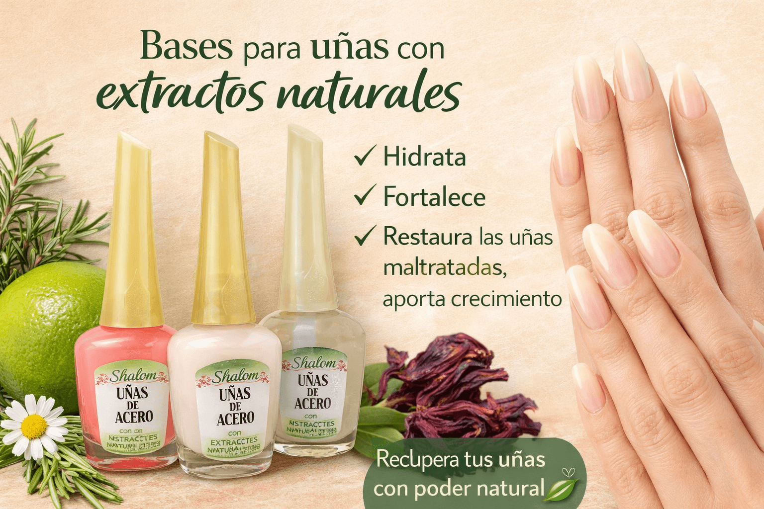 Kit Tratamiento para uñas x3 color Novia