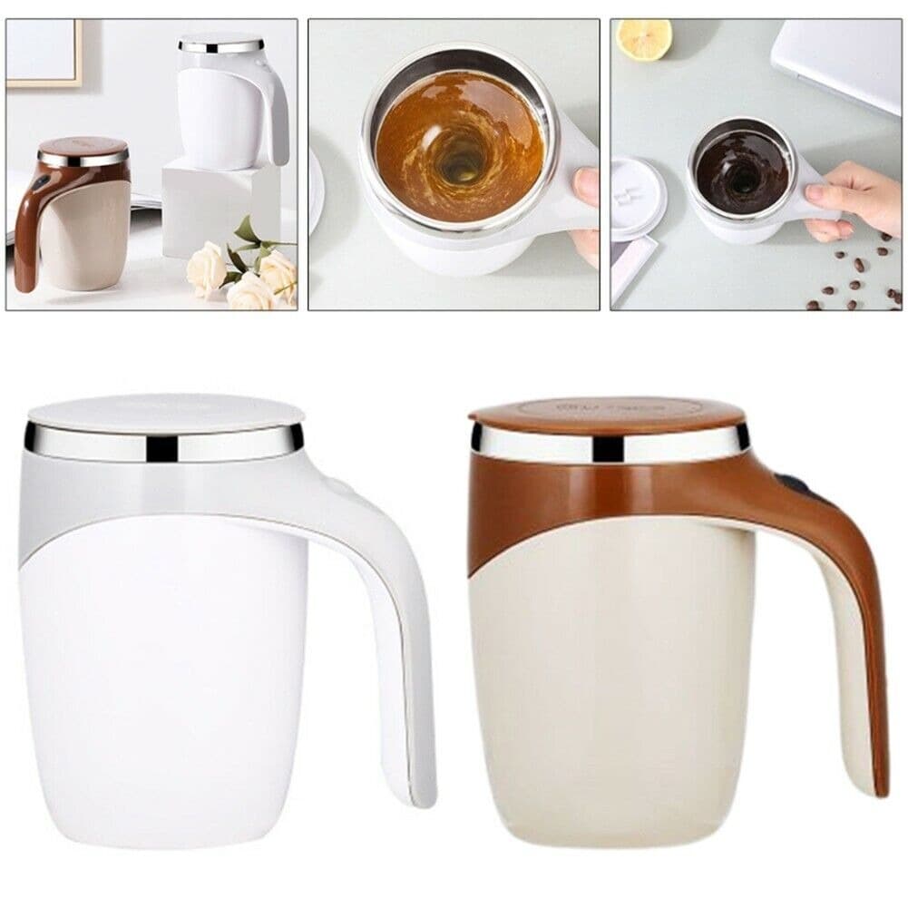 Taza De Cafe Inoxidable Automezclable